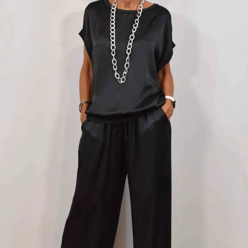 Ensemble Deux Pièces Élégant En Satin